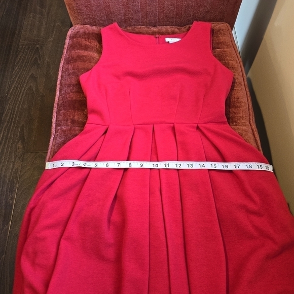 NWT Esley Sleeveless Red Pleated Fit and Flare Mini Dress Sz. S - Picture 9 of 12